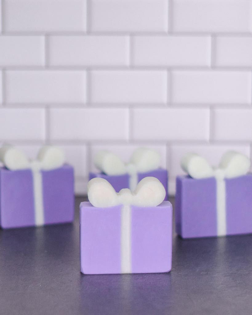 Wrapped in a Bow | Handmade Vegan Soap | Pink Citrus Scent | Holiday Stocker Stuffer Christmas Gift | Ecofriendly Xmas Present
