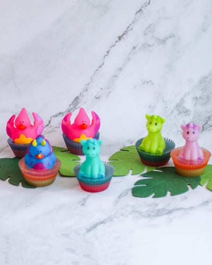 Land Before Time Kids’ Bathtime Soap | Yummy Bubblegum Scented (With Bonus Bath Toy) | Handmade Vegan Soap | Stocking Stuffer Gift