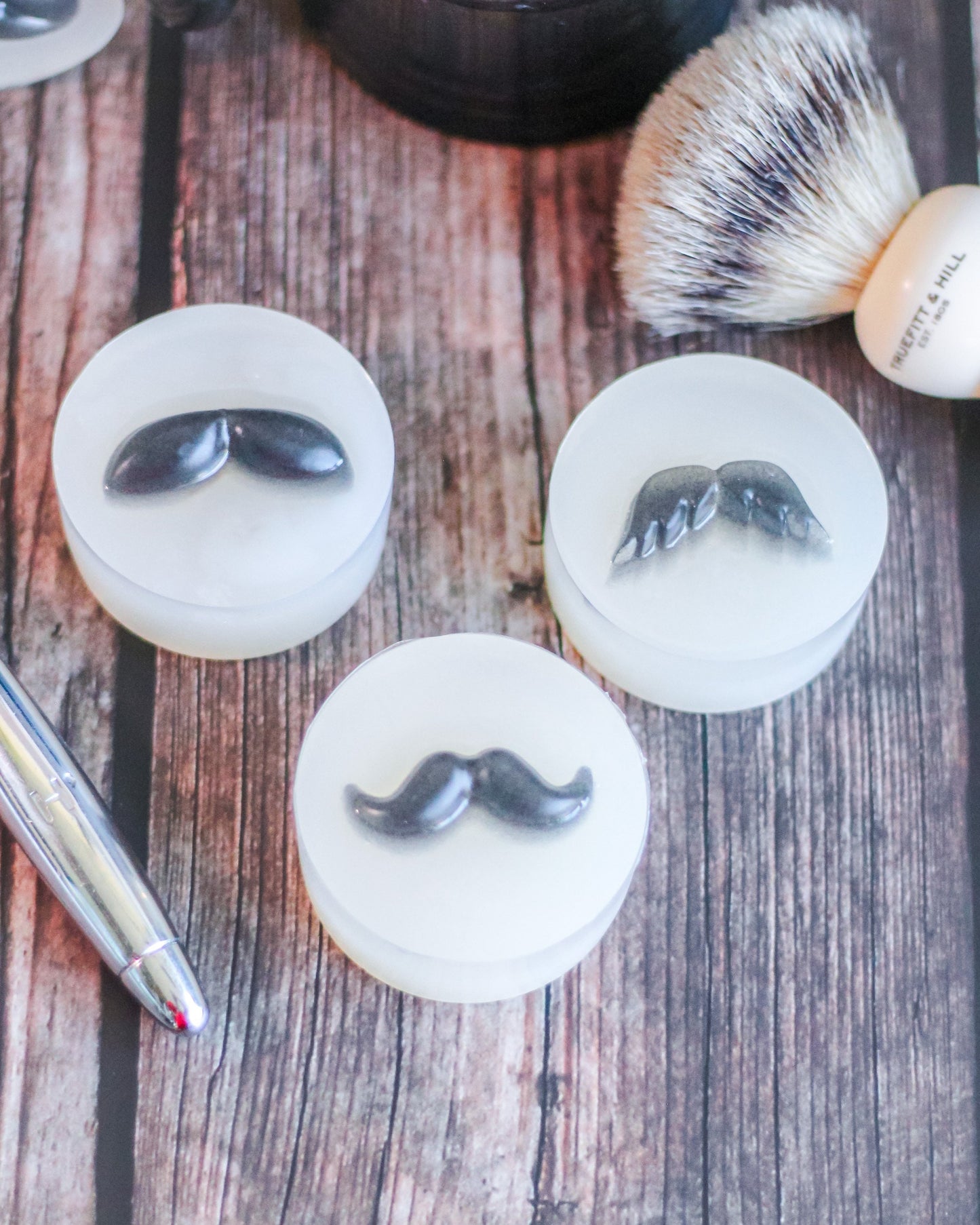 Moustachio Shave Soap for Men in Reusable Ecofriendly Tin | Grey Cedar scent