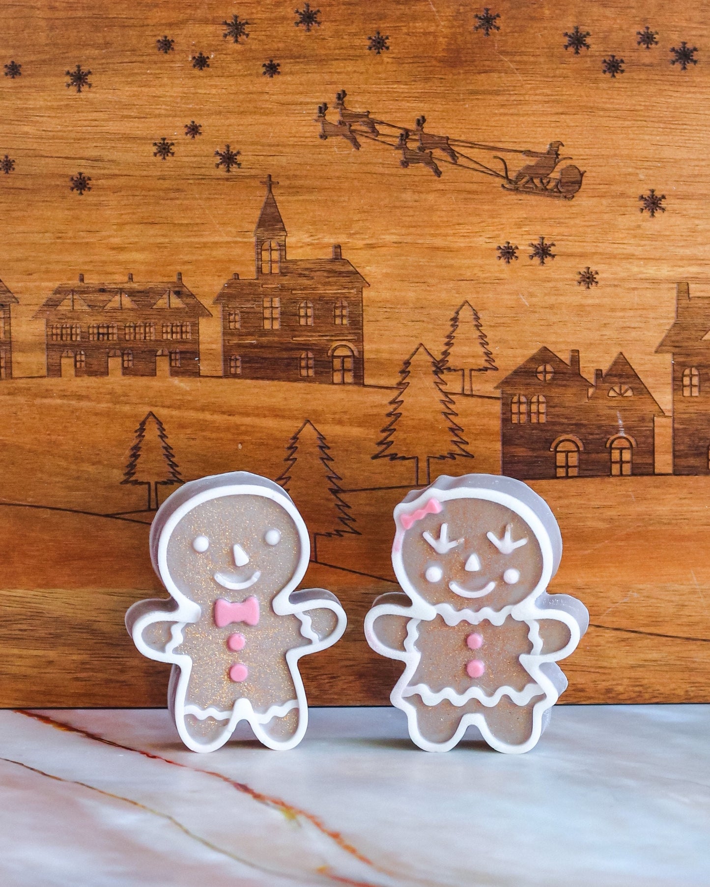 Gingerbread Couple Handmade Vegan Soap (Choose Your Own Set) | Yummy Gingerbread Scent | Stocking Stuffer Gift | Inclusive LGBTQ+ Holiday