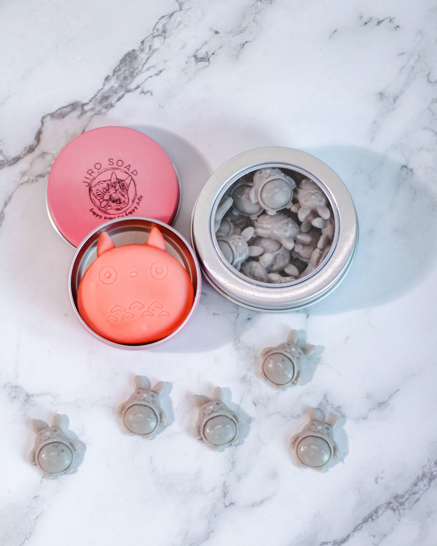 Kawaii Travel Gift Set (Solid Lotion Butter Bar & Single Use Soaps in Reusable Ecofriendly Tins) | Bonsai & Citrus Ginger Scented